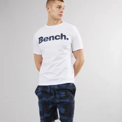 Hvid/Geometrisk camouflage Loungewear sæt til Herre med Mowie T-shirt og shorts