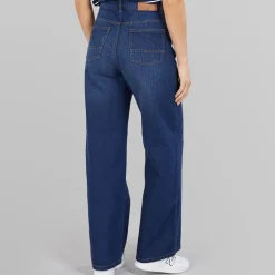 Jeans med vid ben kvinder Mørkeblå