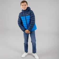 Junior Drenge Oskar Vatteret Hættejakke Navy / Blå