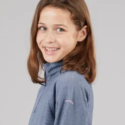 Junior Piger Meadows Halv Lynlås Fleece Navy /​ Pink Logo