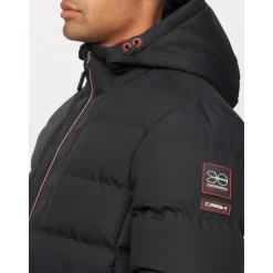 Mænd Kampnew Prægning Placket Jakke Sort