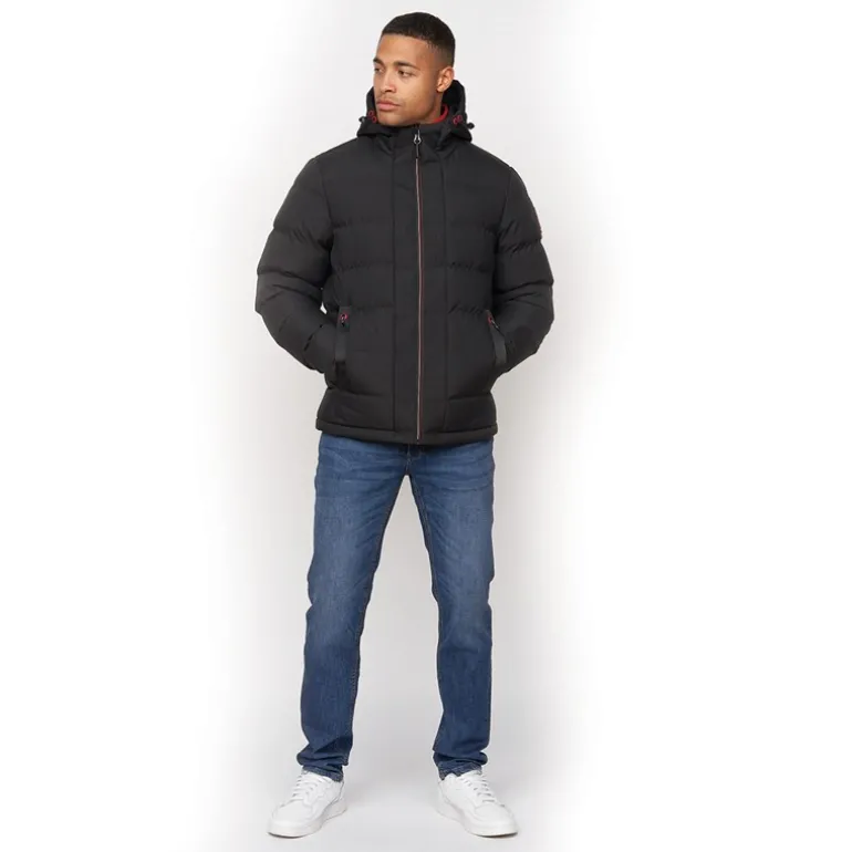 Mænd Kampnew Prægning Placket Jakke Sort