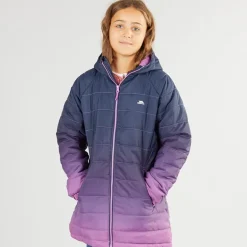 Pigejakke Destiny Ombre med hætte og polstring Dyb Pink Ombre