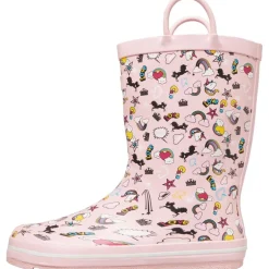 Piger Childrens Starryton Unicorn Printed Wellington Gummistøvler Lyserød