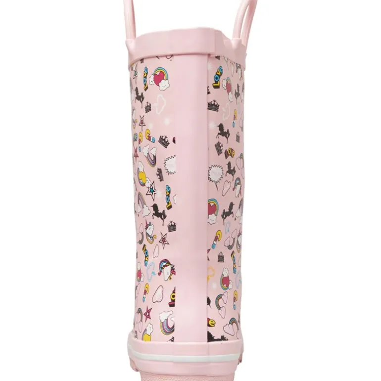 Piger Childrens Starryton Unicorn Printed Wellington Gummistøvler Lyserød