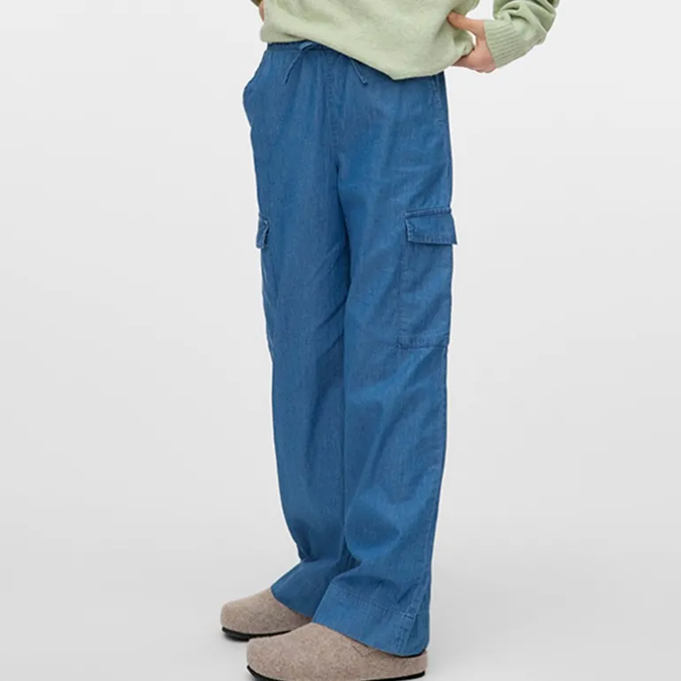 Piger Demi Cargobukser Medium Blue Denim