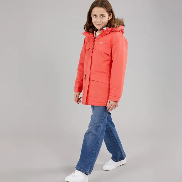 Piger Larission Isoleret Vandtæt Parka Soft Orange