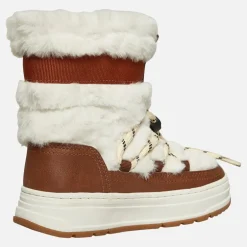 Piger Paradis Høj Pels Sne Støvler Sand Khaki