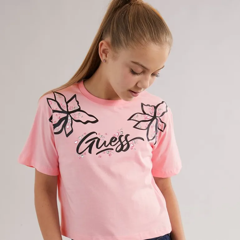 Piger T-shirt Cotton Candy Pink