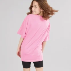 Piger T-shirt med Script Print og Cykelshorts Sæt Sort