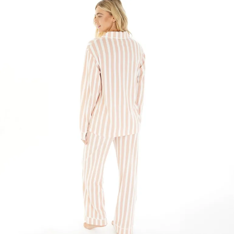 Pyjamas til kvinder Siesta Dæmpet rosa/hvid stribet