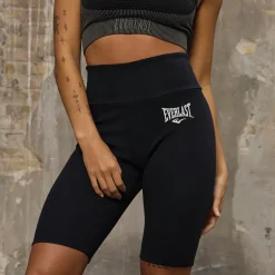 Shorts i Ribstof til Kvinder Sort