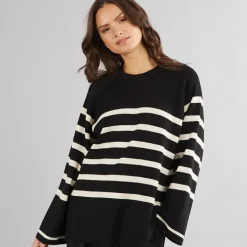 Sort Fifi Strikket Trøje Sort