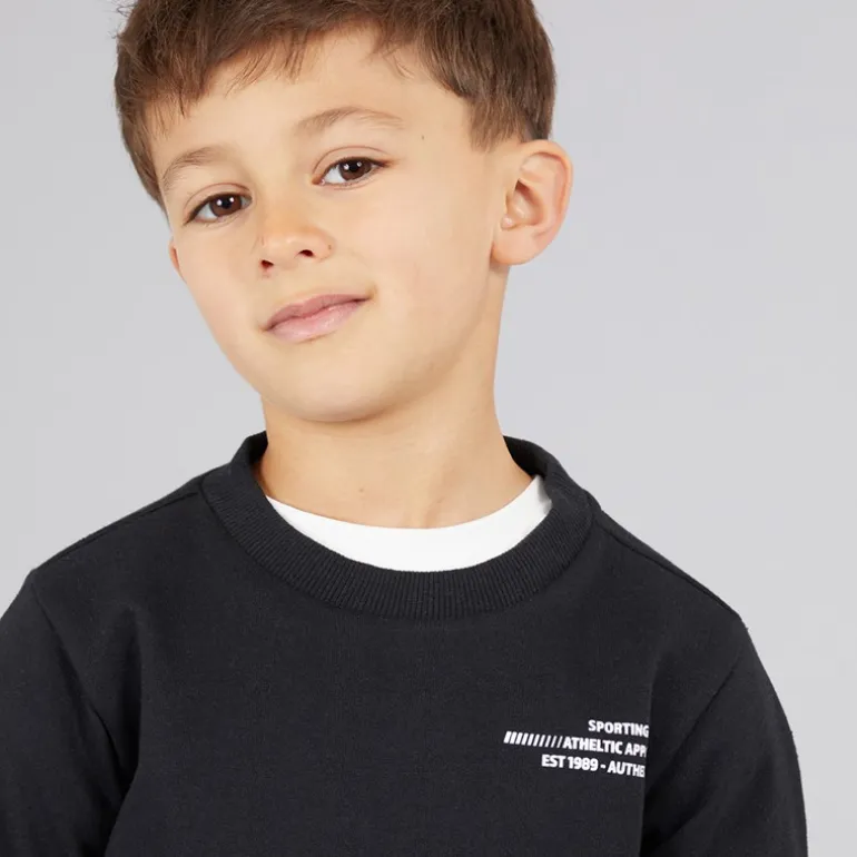 Sæt med Sweatshirt og Joggingbukser til Drenge Sort