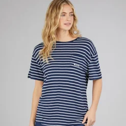 T-shirt Nouria Blå/Hvid Stribet til Kvinder