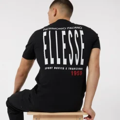 T-shirt til Herre Retanna med logo på ryggen Sort