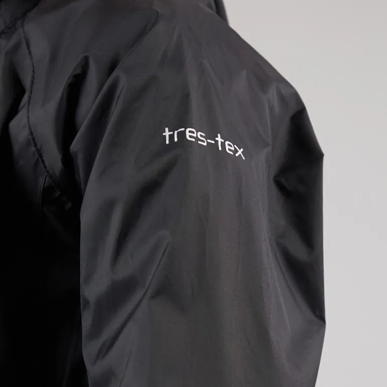 Vandafvisende jakke til Drenge Junior Qikpac Sort