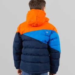 Vandtæt Paddet Jakke med Hætte til Junior Drenge Blå/​Rød/​Blå