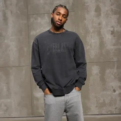 Vasket logo sweatshirt sort skønhed